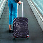 Dark Navy Metal Spiral Print Luggage Cover