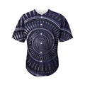 Dark Navy Metal Spiral Print Men's Baseball Jersey