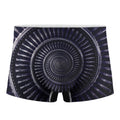 Dark Navy Metal Spiral Print Men's Boxer Briefs