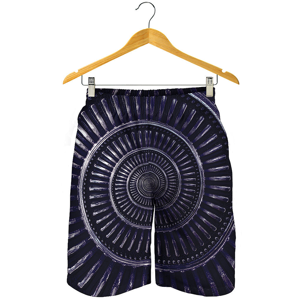 Dark Navy Metal Spiral Print Men's Shorts