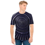 Dark Navy Metal Spiral Print Men's T-Shirt
