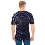 Dark Navy Metal Spiral Print Men's T-Shirt