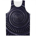 Dark Navy Metal Spiral Print Men's Tank Top