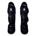 Dark Navy Metal Spiral Print Muay Thai Shin Guards