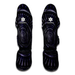 Dark Navy Metal Spiral Print Muay Thai Shin Guard