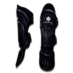 Dark Navy Metal Spiral Print Muay Thai Shin Guard
