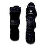 Dark Navy Metal Spiral Print Muay Thai Shin Guard
