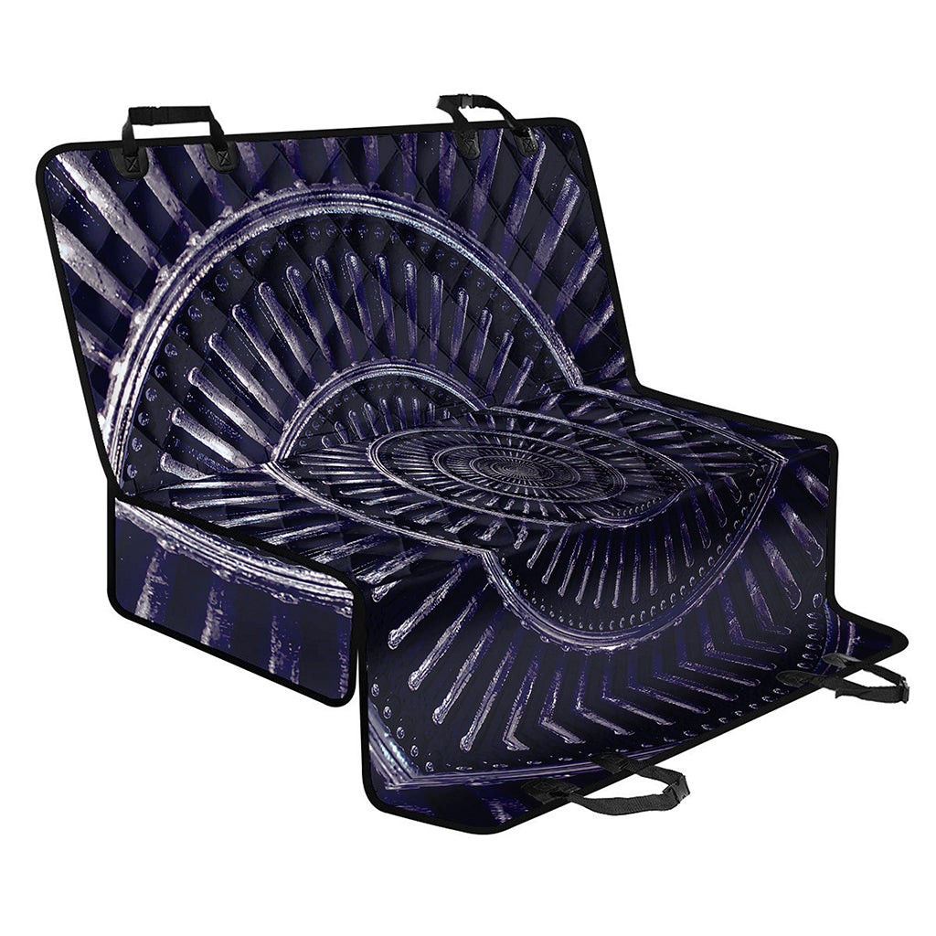 Dark Navy Metal Spiral Print Pet Car Back Seat Cover
