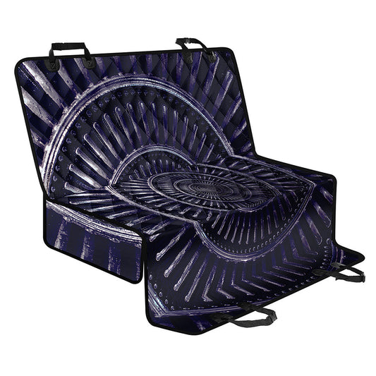 Dark Navy Metal Spiral Print Pet Car Back Seat Cover