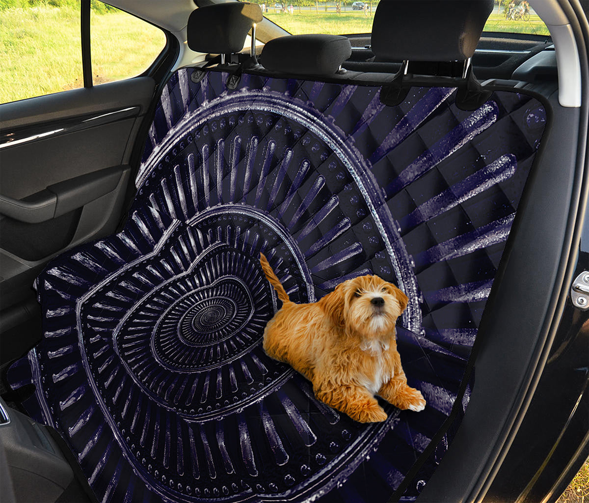 Dark Navy Metal Spiral Print Pet Car Back Seat Cover