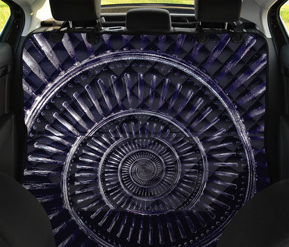 Dark Navy Metal Spiral Print Pet Car Back Seat Cover