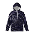 Dark Navy Metal Spiral Print Pullover Hoodie