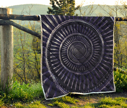 Dark Navy Metal Spiral Print Quilt