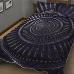 Dark Navy Metal Spiral Print Quilt Bed Set