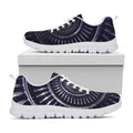 Dark Navy Metal Spiral Print White Running Shoes