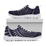 Dark Navy Metal Spiral Print White Sneakers