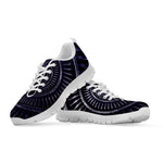 Dark Navy Metal Spiral Print White Sneakers