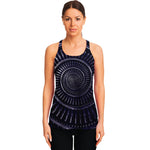 Dark Navy Metal Spiral Print Women's Racerback Tank Top