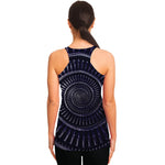 Dark Navy Metal Spiral Print Women's Racerback Tank Top