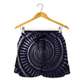 Dark Navy Metal Spiral Print Women's Shorts