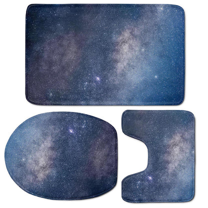 Dark Nebula Universe Galaxy Space Print 3 Piece Bath Mat Set