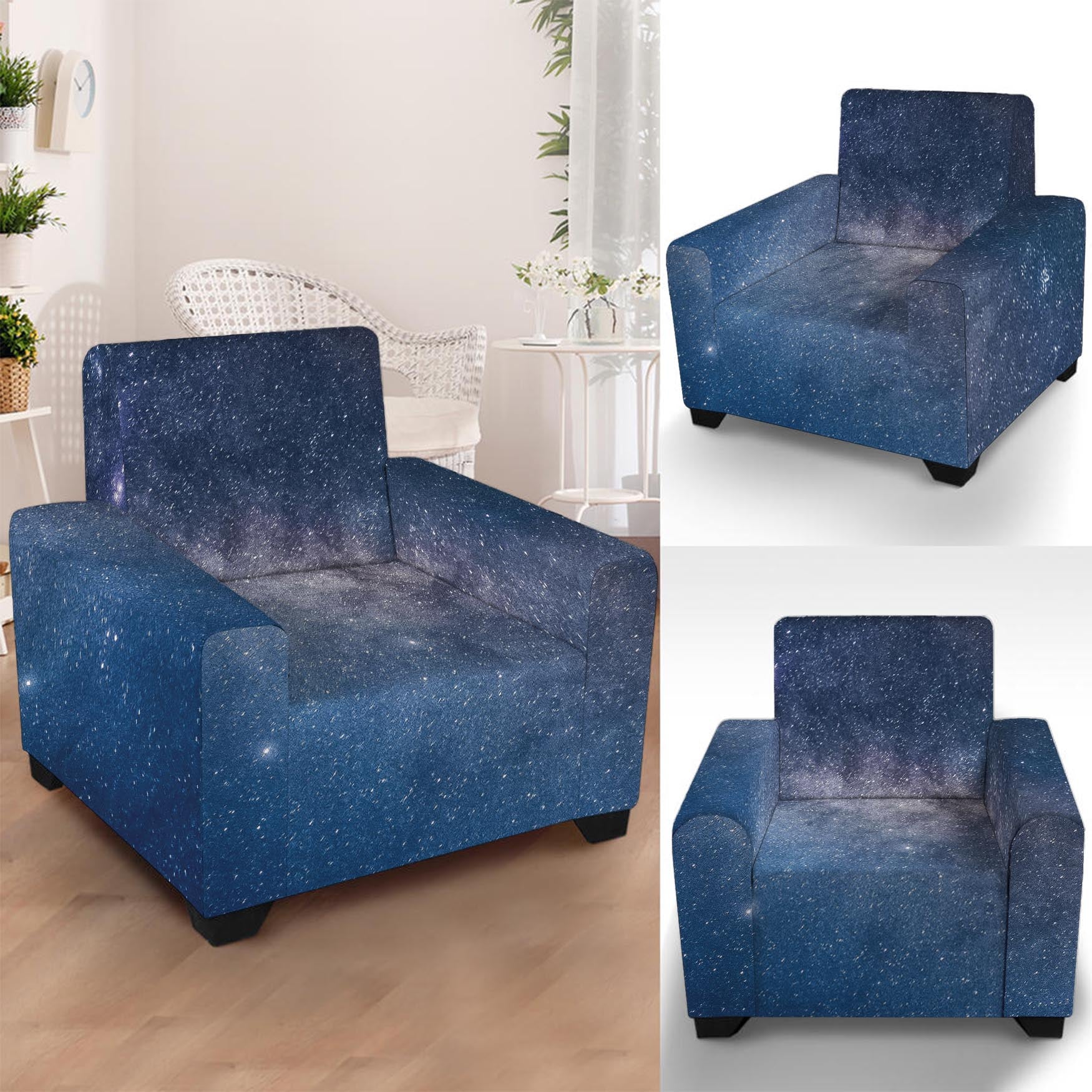 Dark Nebula Universe Galaxy Space Print Armchair Slipcover