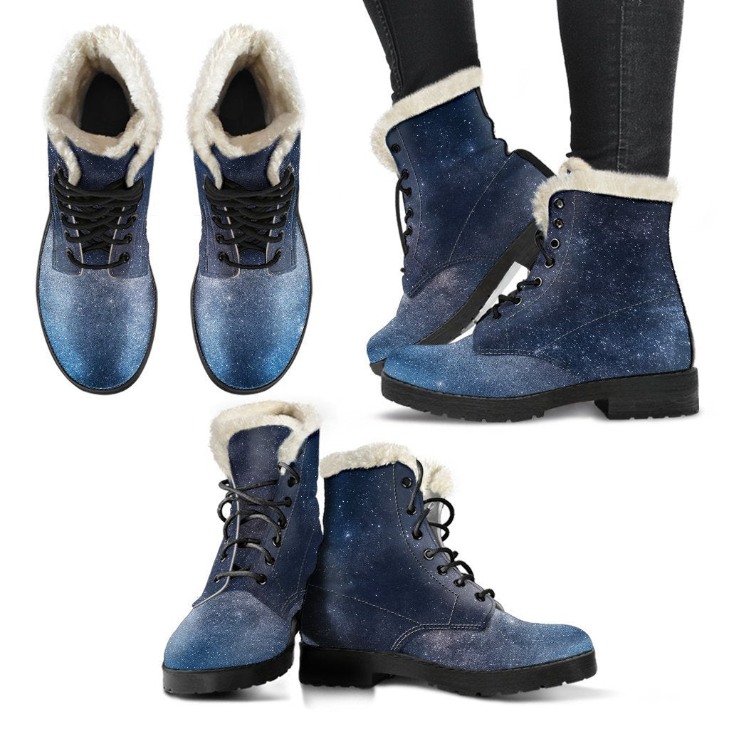 Dark Nebula Universe Galaxy Space Print Comfy Boots GearFrost