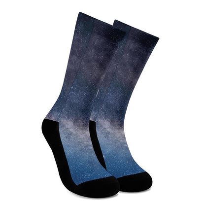 Dark Nebula Universe Galaxy Space Print Crew Socks