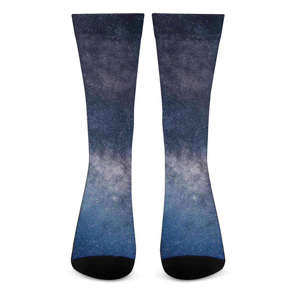 Dark Nebula Universe Galaxy Space Print Crew Socks