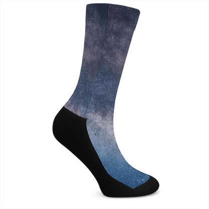 Dark Nebula Universe Galaxy Space Print Crew Socks