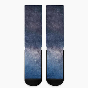 Dark Nebula Universe Galaxy Space Print Crew Socks