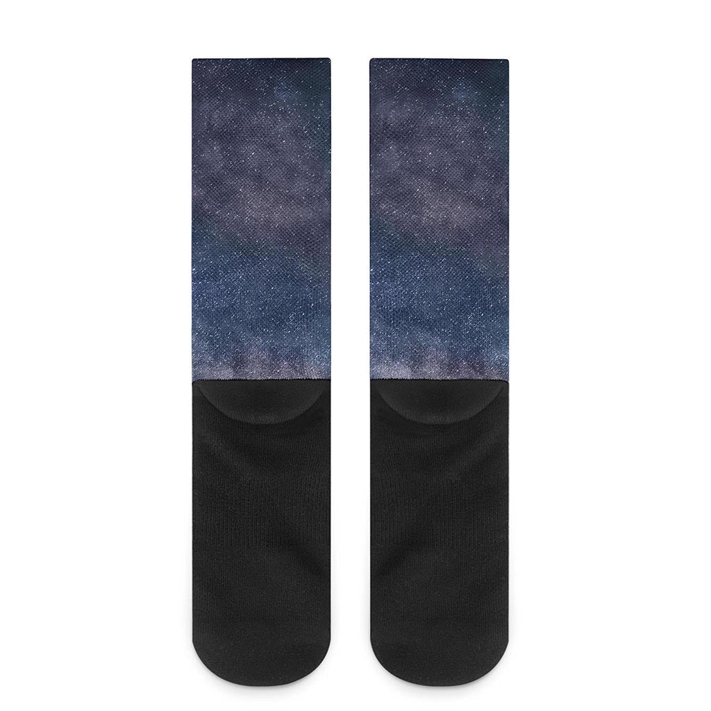 Dark Nebula Universe Galaxy Space Print Crew Socks