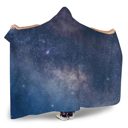 Dark Nebula Universe Galaxy Space Print Hooded Blanket