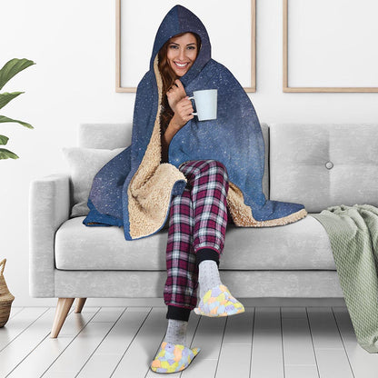 Dark Nebula Universe Galaxy Space Print Hooded Blanket
