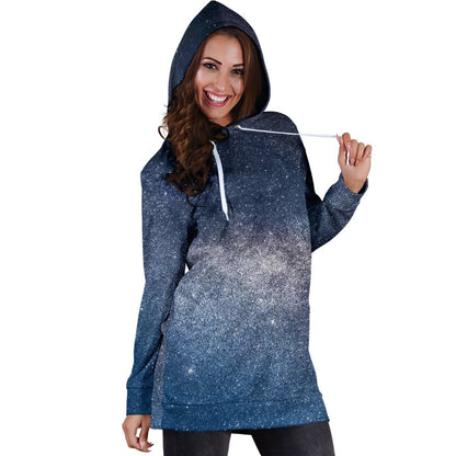 Dark Nebula Universe Galaxy Space Print Hoodie Dress GearFrost