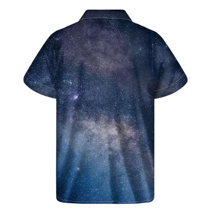 Dark Nebula Universe Galaxy Space Print Men's Short Sleeve Shirt