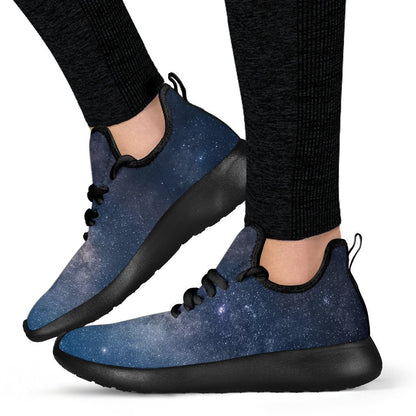 Dark Nebula Universe Galaxy Space Print Mesh Knit Shoes GearFrost