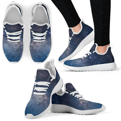 Dark Nebula Universe Galaxy Space Print Mesh Knit Shoes GearFrost