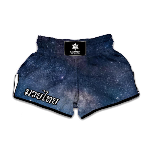 Dark Nebula Universe Galaxy Space Print Muay Thai Boxing Shorts