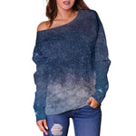 Dark Nebula Universe Galaxy Space Print Off Shoulder Sweatshirt GearFrost