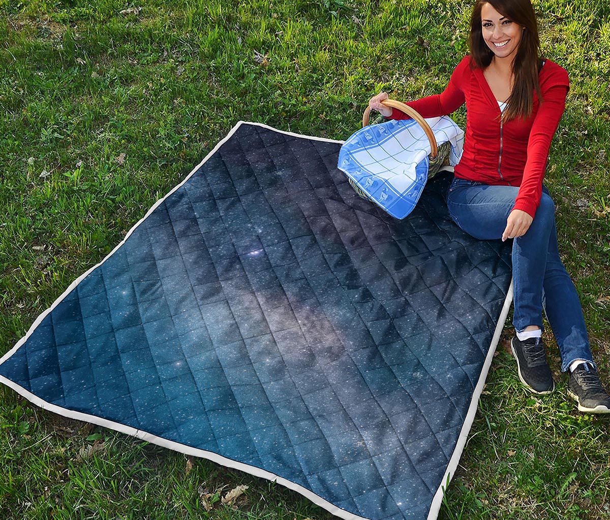 Dark Nebula Universe Galaxy Space Print Quilt