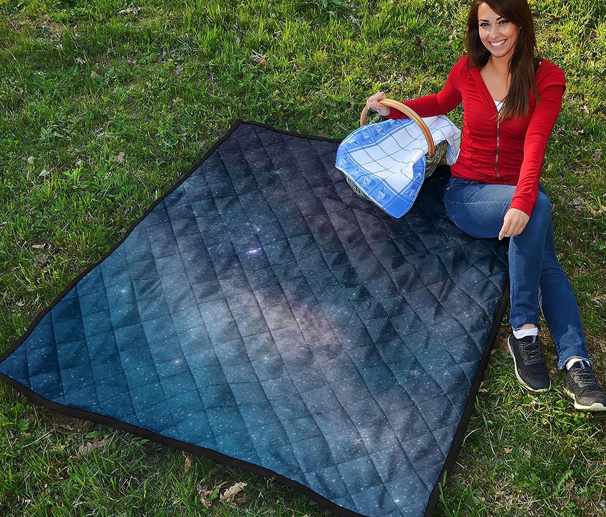 Dark Nebula Universe Galaxy Space Print Quilt