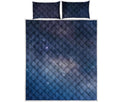 Dark Nebula Universe Galaxy Space Print Quilt Bed Set