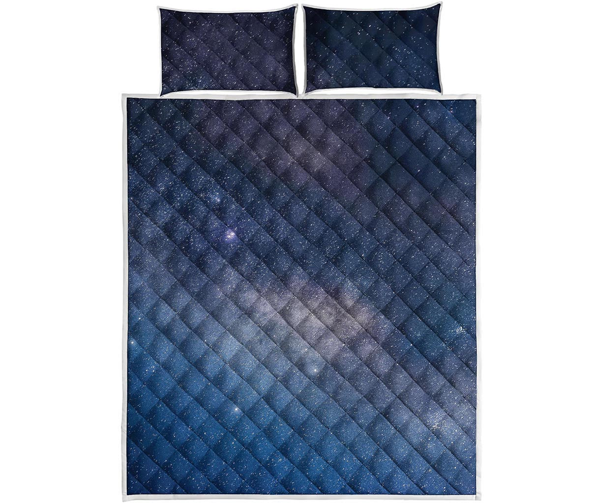Dark Nebula Universe Galaxy Space Print Quilt Bed Set