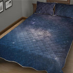 Dark Nebula Universe Galaxy Space Print Quilt Bed Set