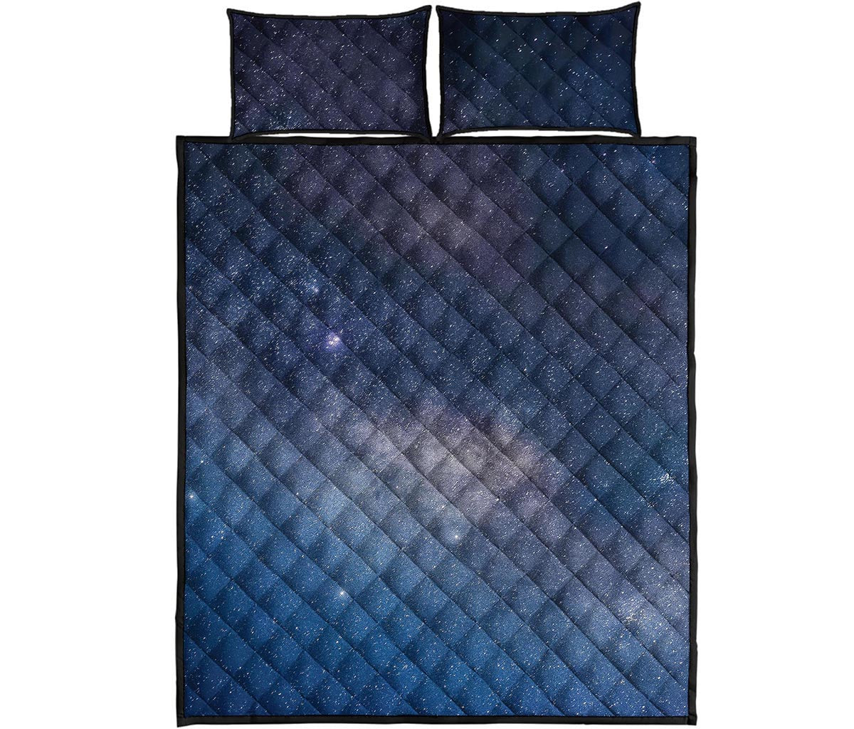 Dark Nebula Universe Galaxy Space Print Quilt Bed Set