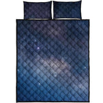 Dark Nebula Universe Galaxy Space Print Quilt Bed Set