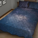 Dark Nebula Universe Galaxy Space Print Quilt Bed Set