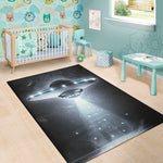 Dark Night UFO Print Area Rug
