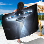 Dark Night UFO Print Beach Sarong Wrap